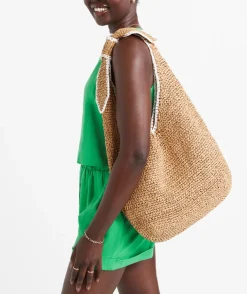 ADALINE NATURAL STRAW TOTE BAG