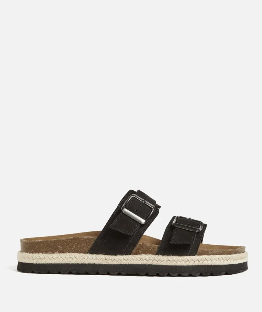 ALLY DOUBLE BUCKLE SLIDE - BLACK