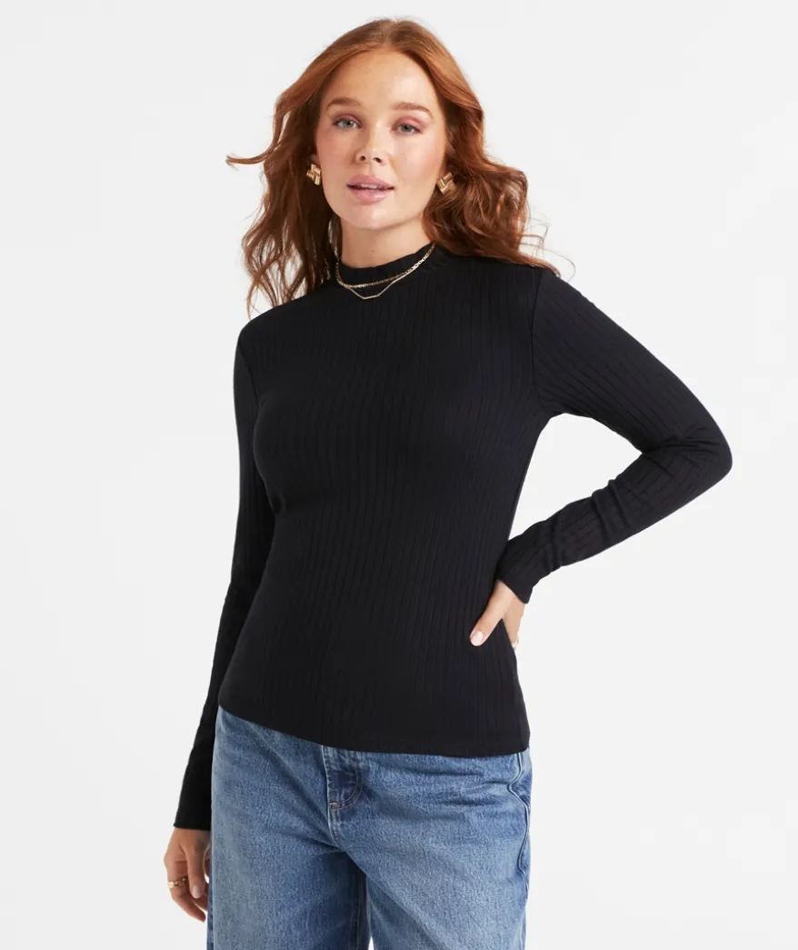 ANGIE MOCK NECK LONGSLEEVE TOP