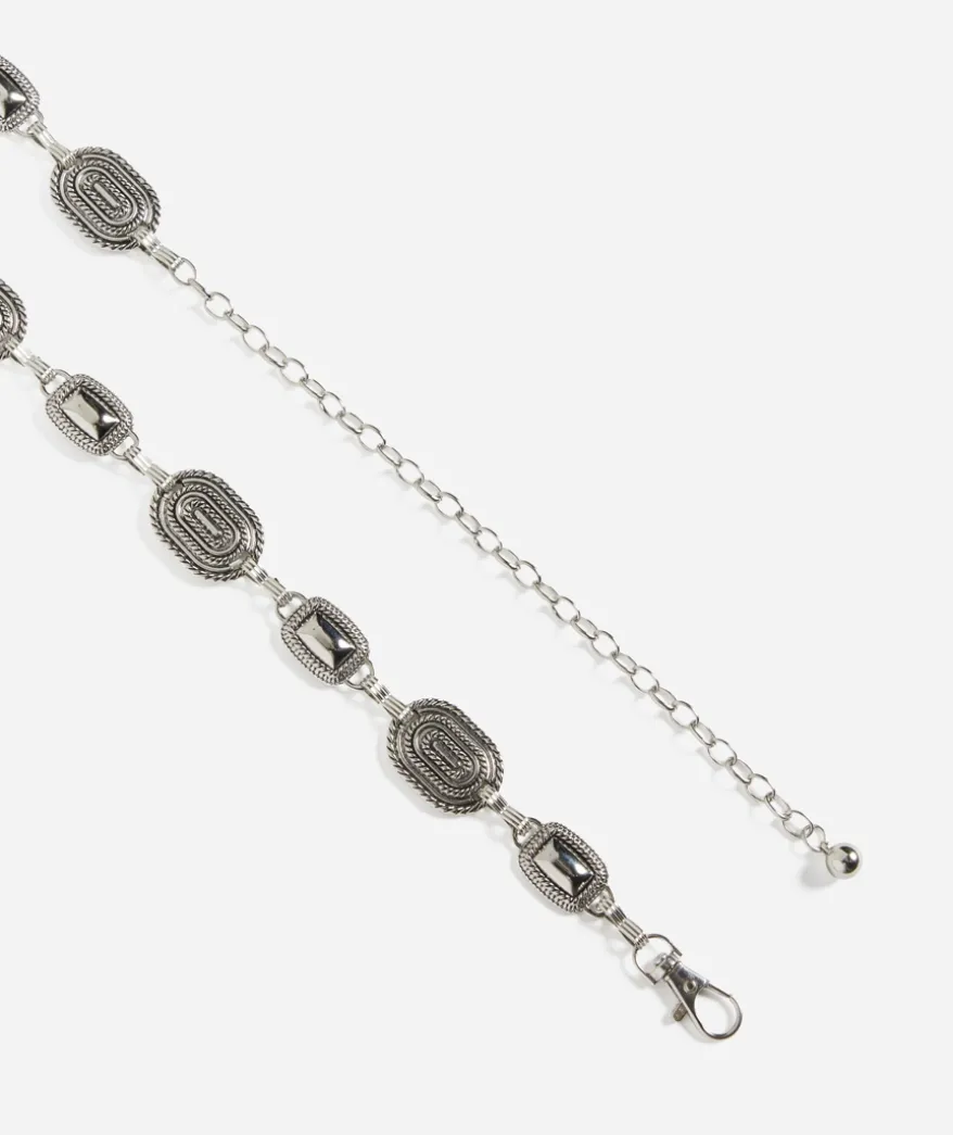 ANTIQUE BRASS SILVER CHAIN BELT
