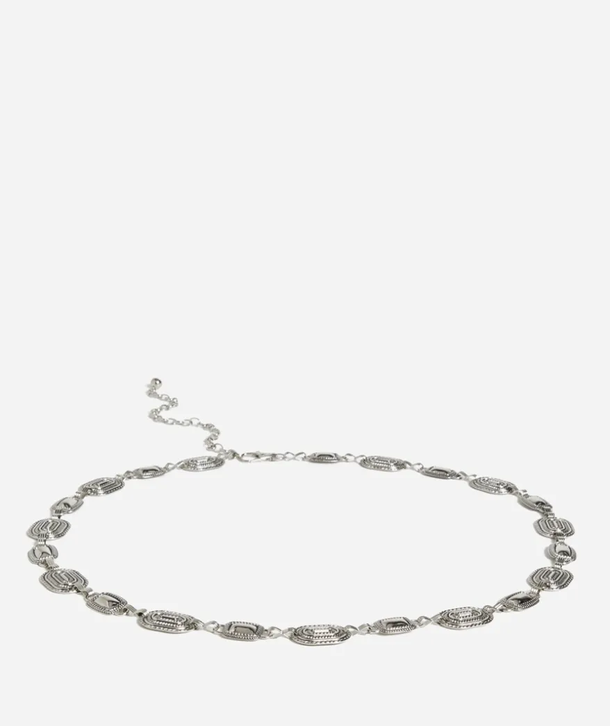 ANTIQUE BRASS SILVER CHAIN BELT
