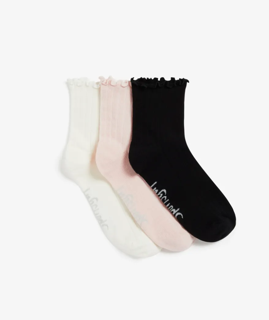 BASIC FRILL SOCKS 3 PK-TONAL