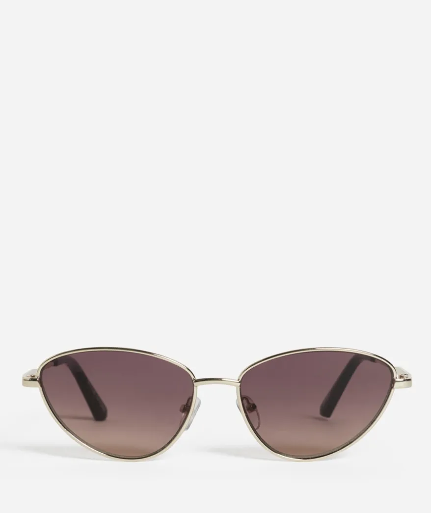 BILLIE CAT EYE METAL SUNGLASSES - GOLD