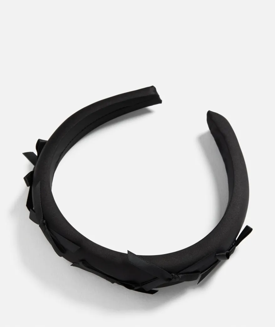 BLACK BOW PADDED HEADBAND