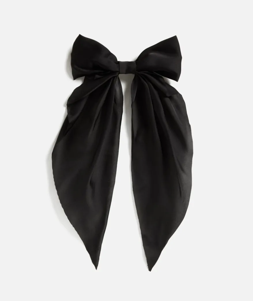 BLACK FLOWY BOW