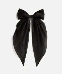 BLACK FLOWY BOW