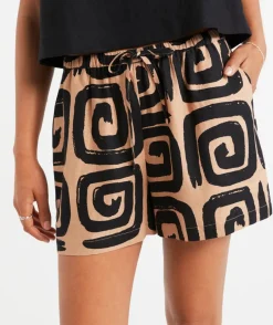 BONNIE LINEN BLEND PRINTED SHORT