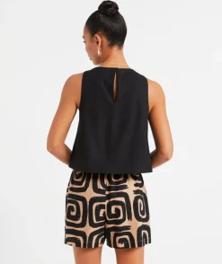 BONNIE LINEN BLEND PRINTED SHORT