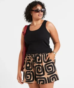 BONNIE LINEN BLEND PRINTED SHORT