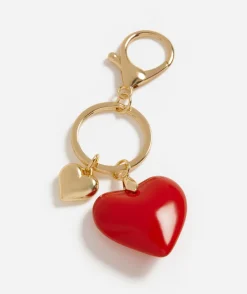 BUBBLE HEART METAL KEYRING