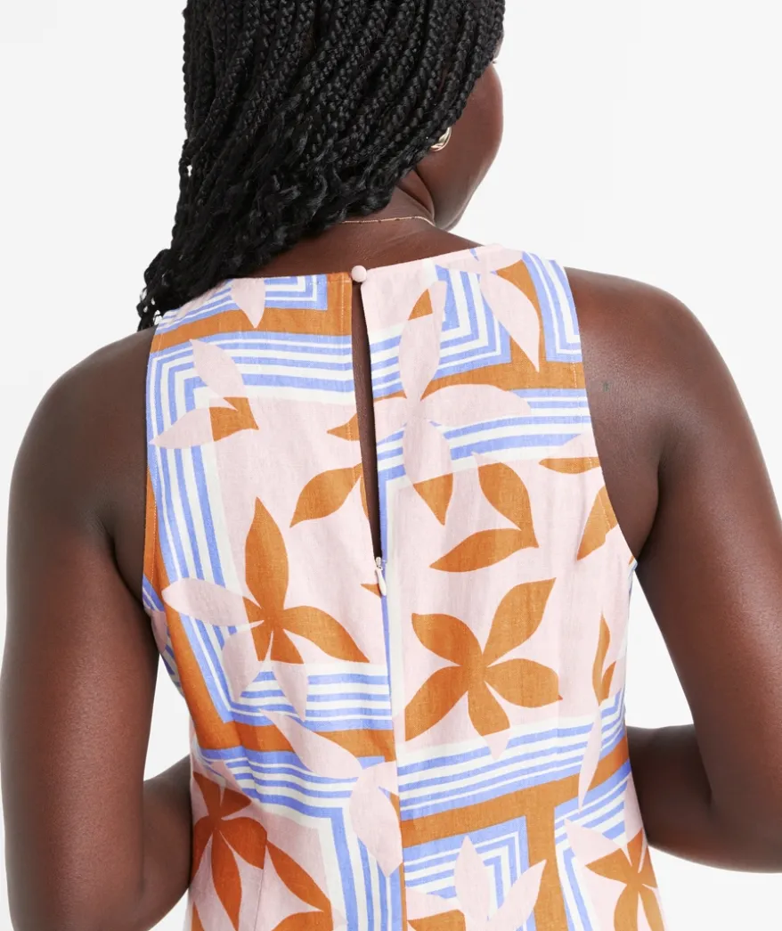 CARLA PRINTED RACER NECK MIDI DRESS