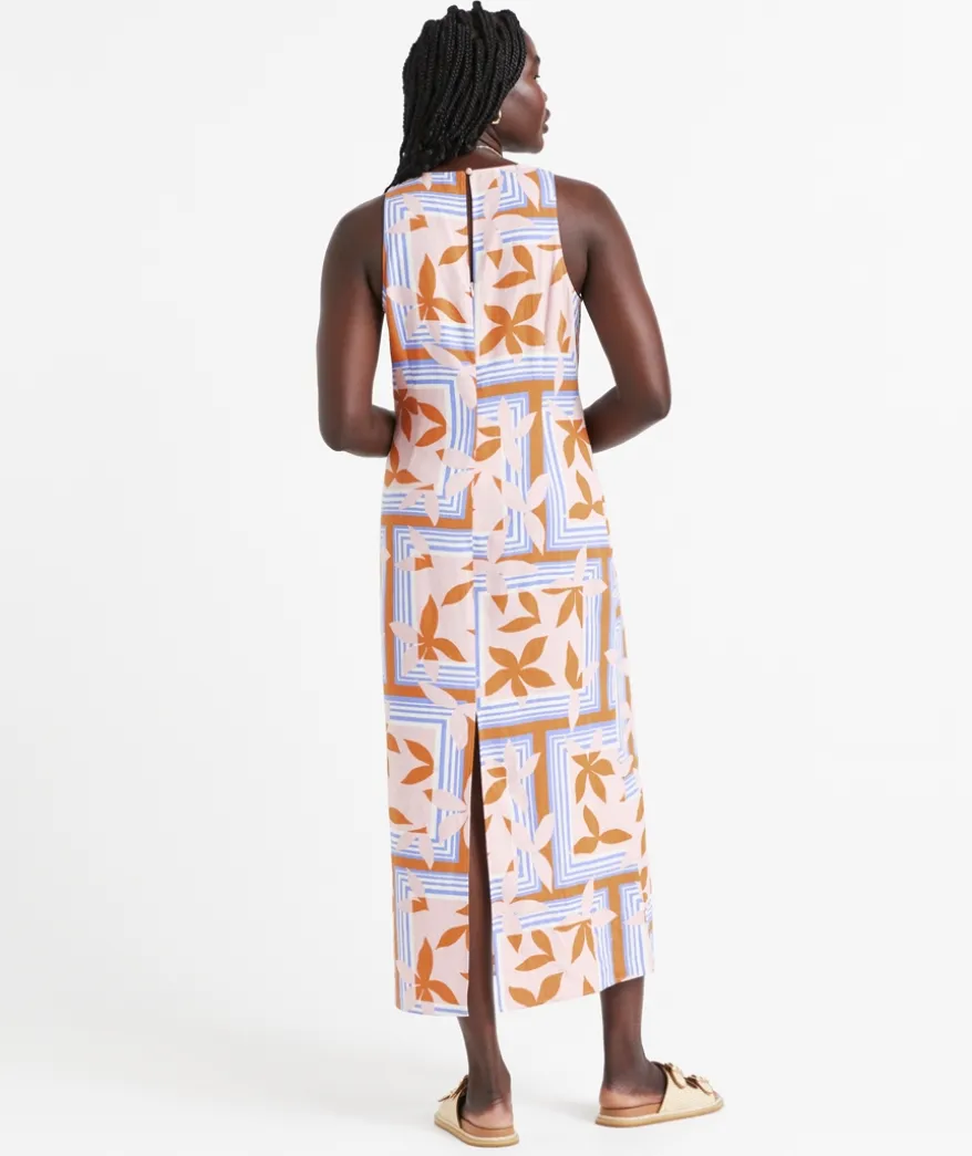 CARLA PRINTED RACER NECK MIDI DRESS
