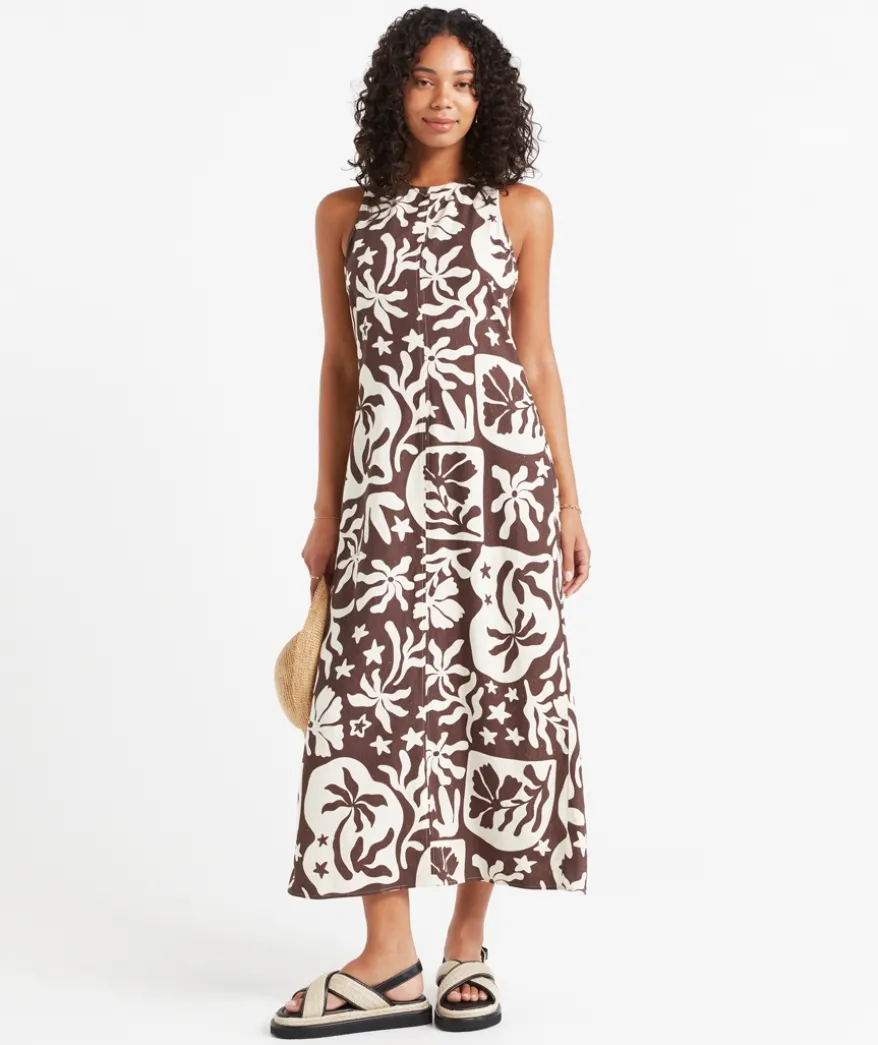 CARLA PRINTED RACER NECK MIDI DRESS