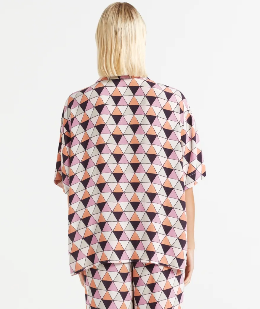 CHARLEY PRINTED TIE FRONT SHIRT
