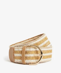 CONTRAST SUMMER STRAW STRIPE BELT