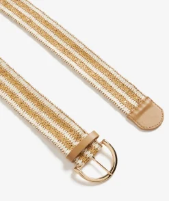CONTRAST SUMMER STRAW STRIPE BELT
