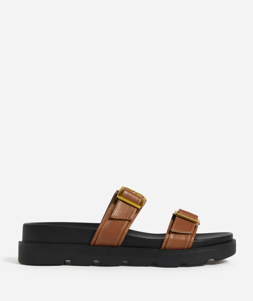 ELENA TAN DOUBLE BUCKLE SANDAL