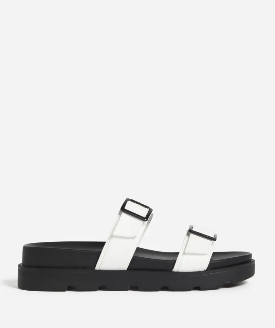 ELENA WHITE DOUBLE BUCKLE SANDAL