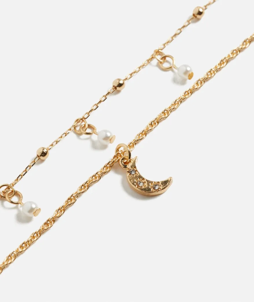 GOLD CELESTIAL PEARL MOON NECKLACE PACK