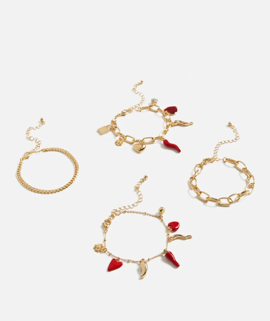 GOLD CHILLI & CHARM BRACELET PACK