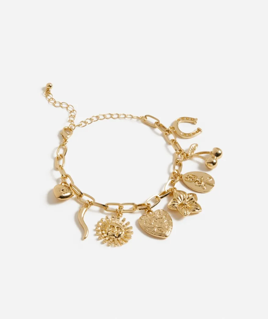 GOLD CHUNKY CHARM BRACELET