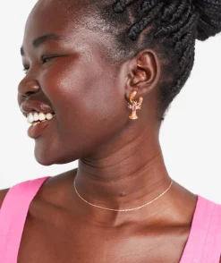 GOLD JEWEL LOBSTER STUD EARRING