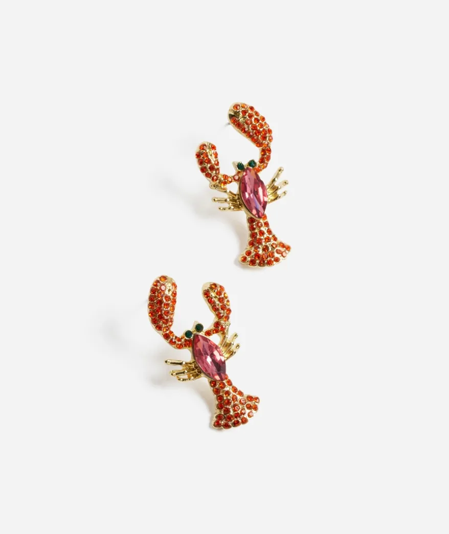 GOLD JEWEL LOBSTER STUD EARRING