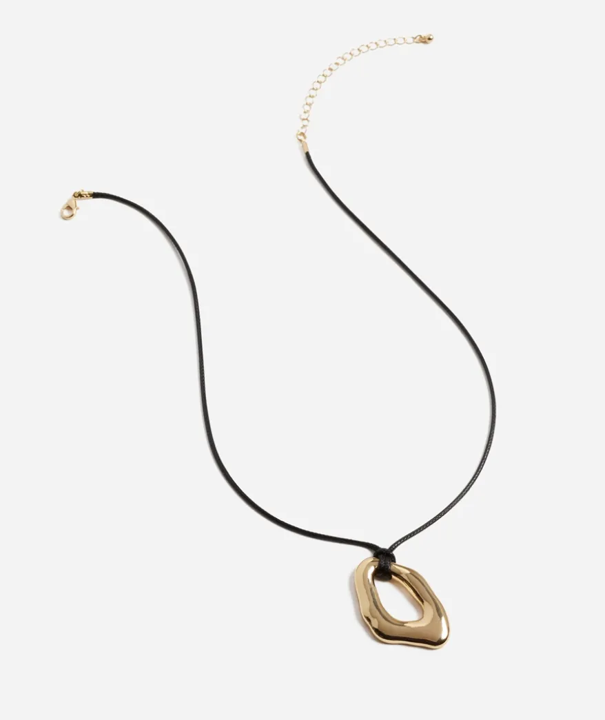 GOLD MOLTEN CHARM ROPE NECKLACE