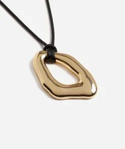 GOLD MOLTEN CHARM ROPE NECKLACE