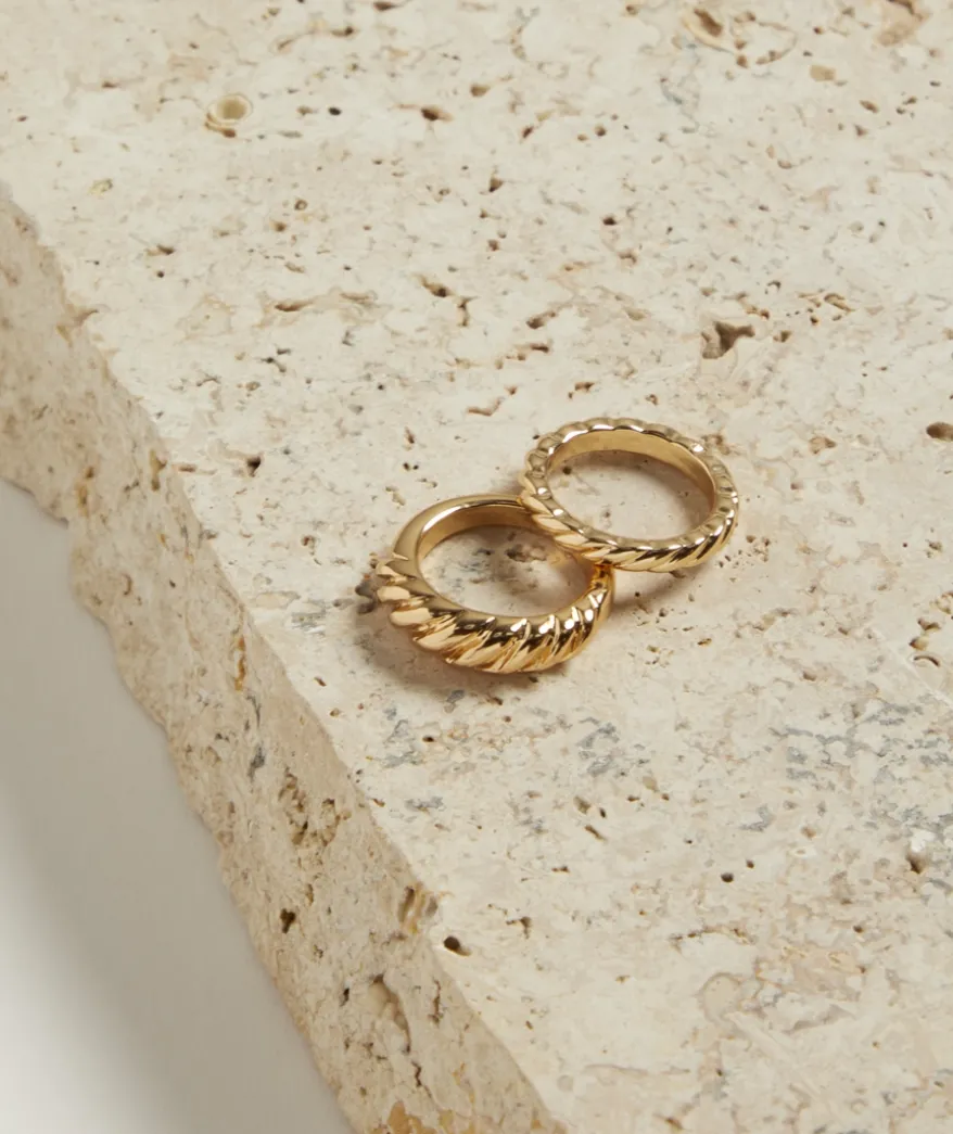 GOLD PLATED CROISSANT RING PACK