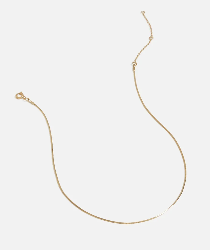 GOLD PLATED FINE BOX CHAIN NECKLACE