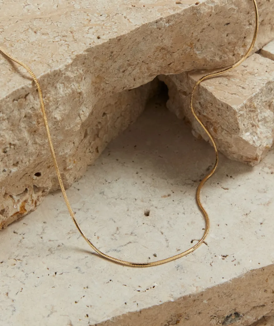 GOLD PLATED FINE BOX CHAIN NECKLACE