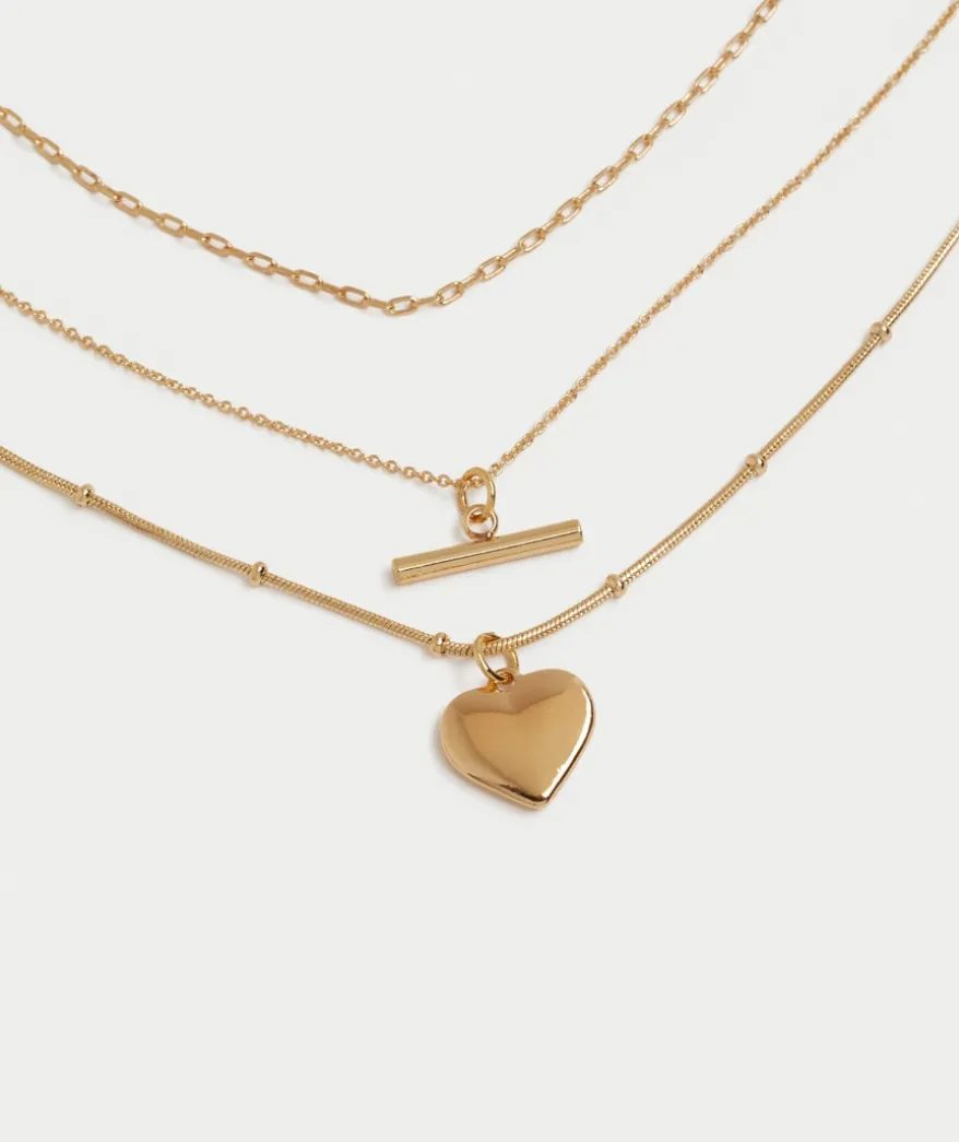 GOLD PLATED HEART PENDANT NECKLACE PACK
