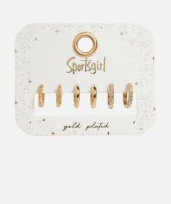 GOLD PLATED JEWEL EARRING PACK