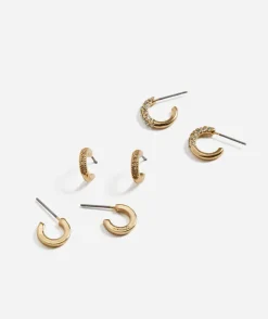 GOLD PLATED JEWEL HUGGIE EARRING PACK