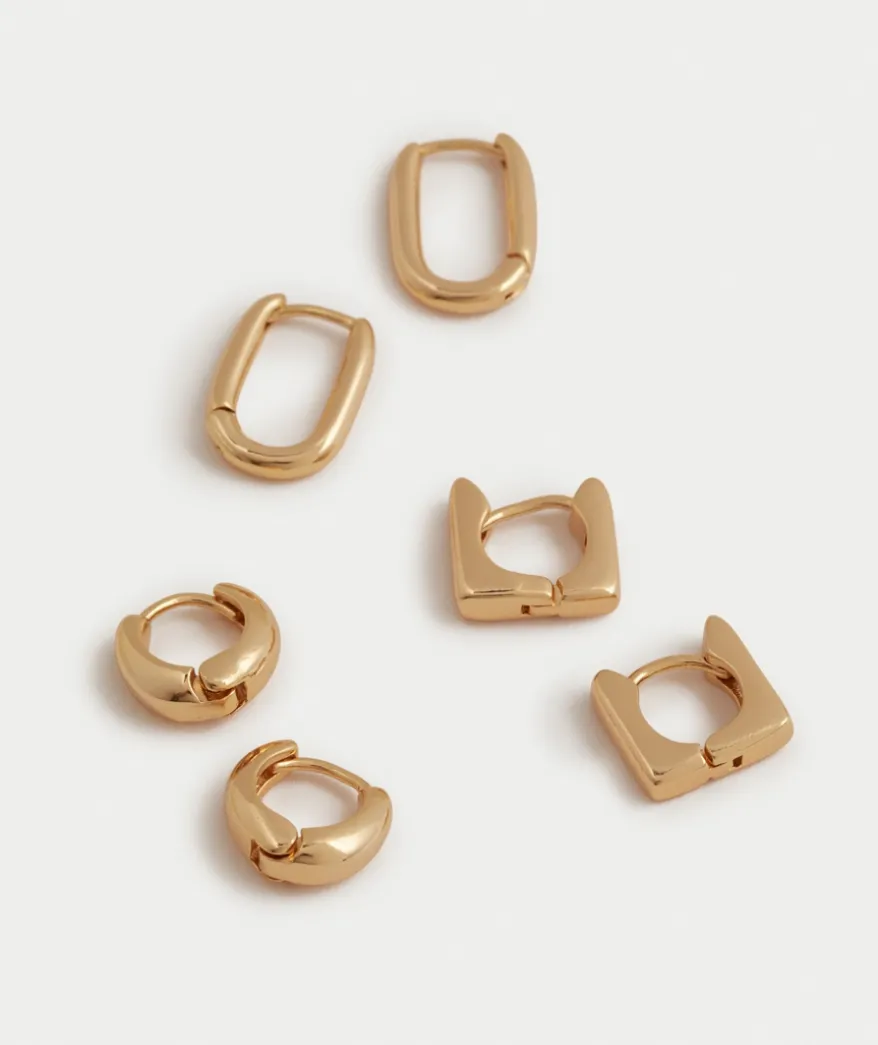 GOLD PLATED MINI MIXED HOOP PACK