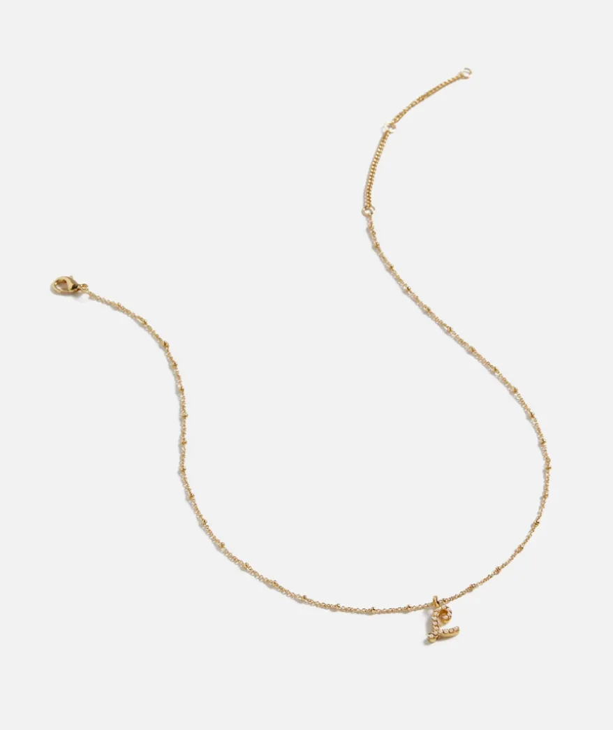 GOLD PLATED PEARL ALPHABET NECKLACE