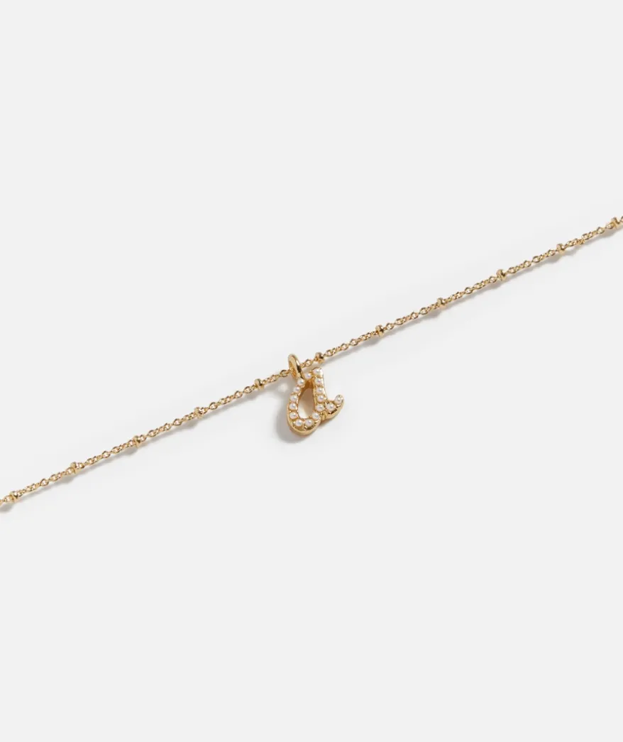 GOLD PLATED PEARL ALPHABET NECKLACE