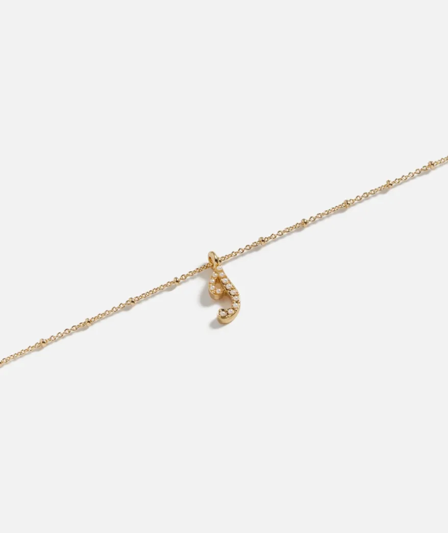 GOLD PLATED PEARL ALPHABET NECKLACE