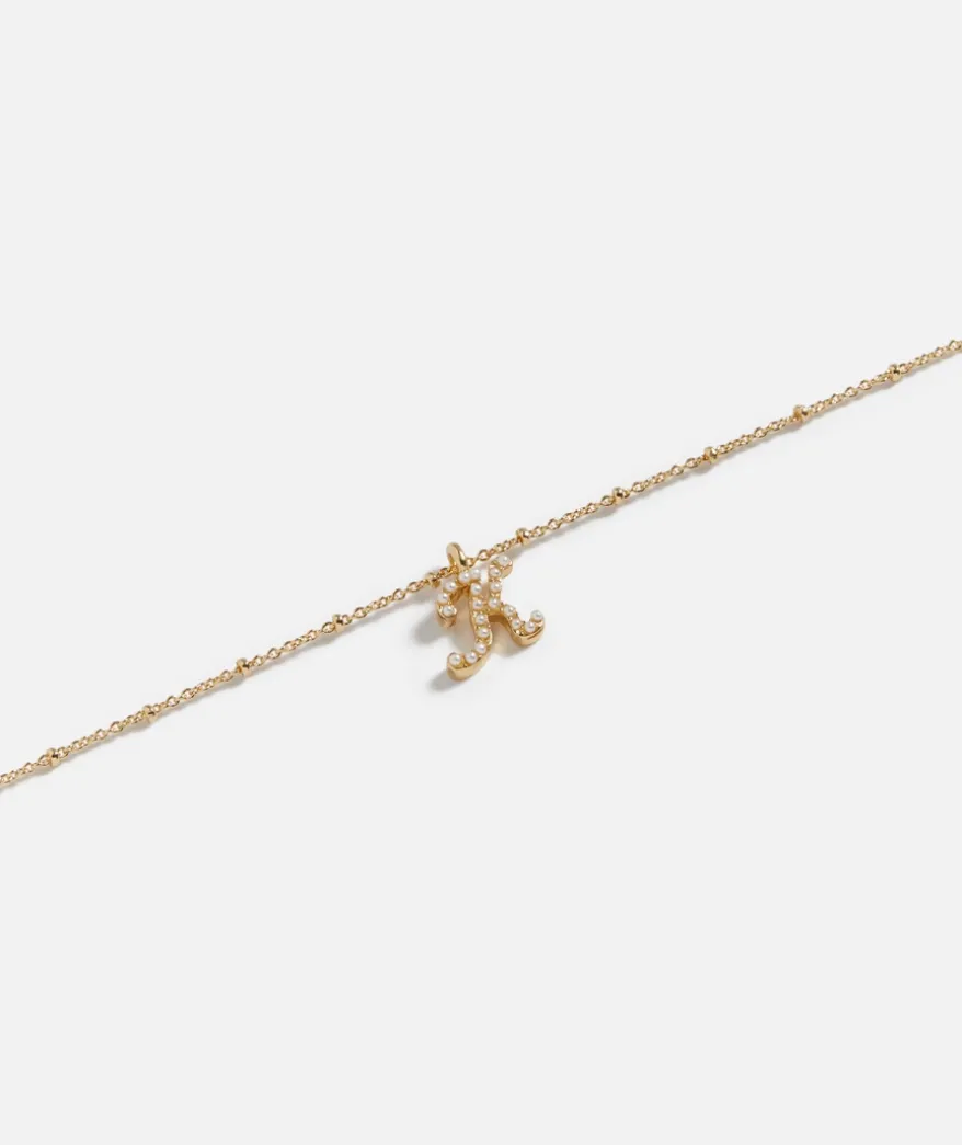 GOLD PLATED PEARL ALPHABET NECKLACE