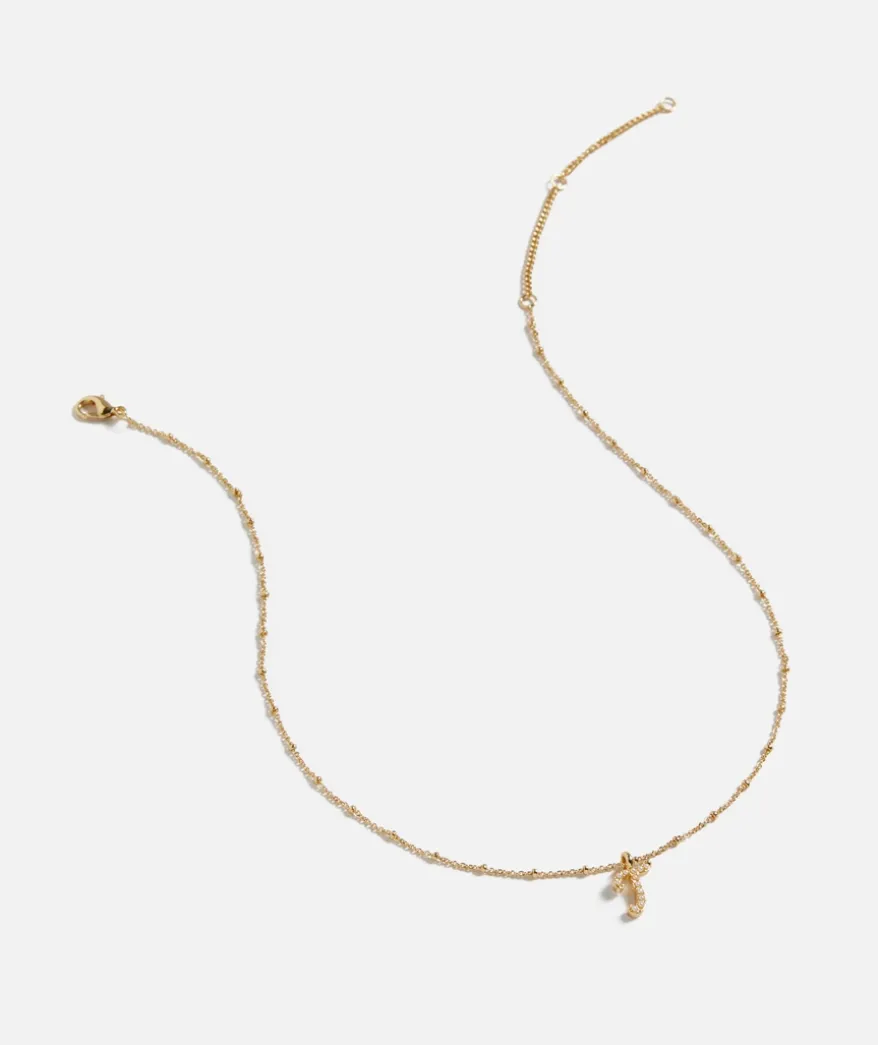 GOLD PLATED PEARL ALPHABET NECKLACE
