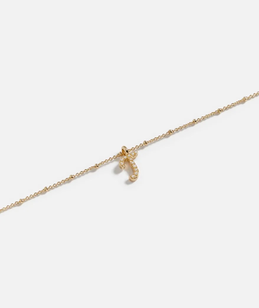 GOLD PLATED PEARL ALPHABET NECKLACE