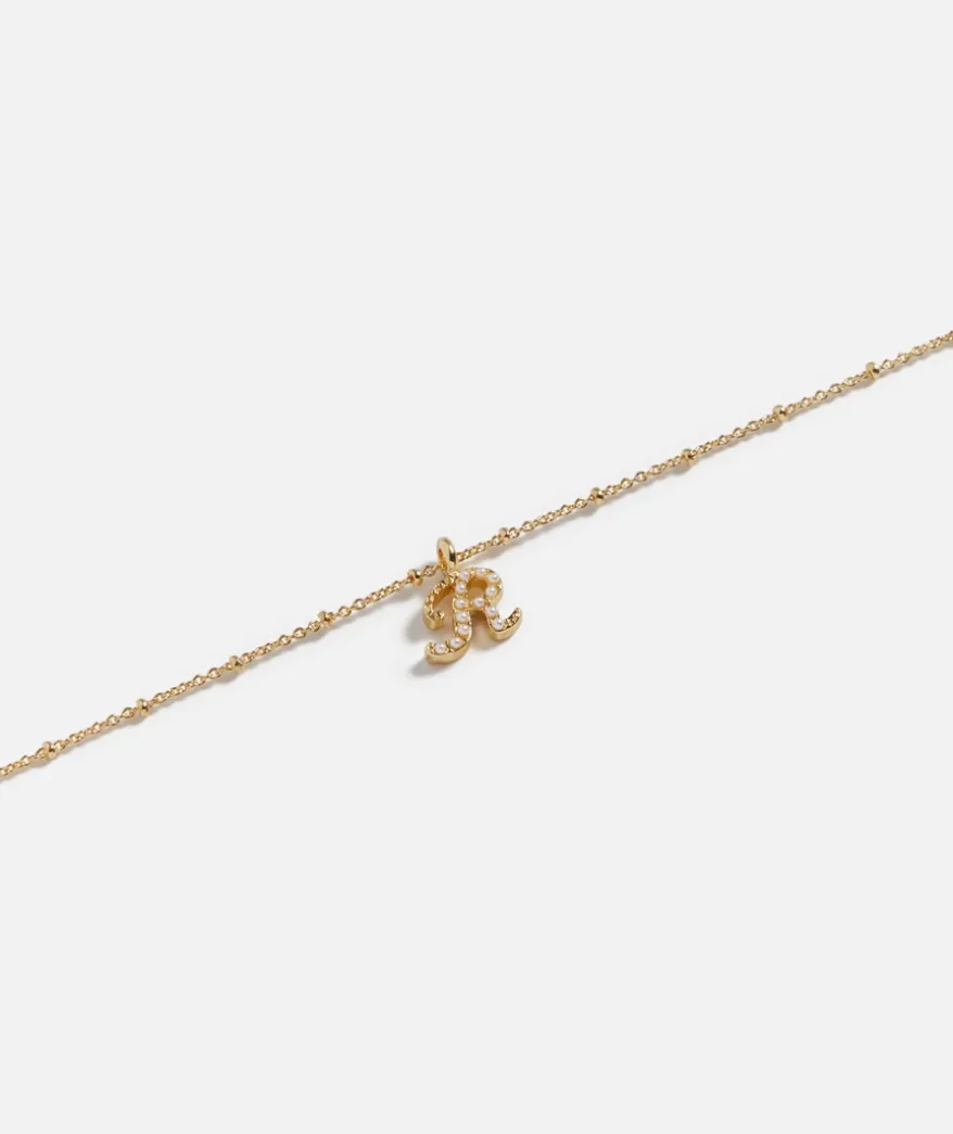 GOLD PLATED PEARL ALPHABET NECKLACE