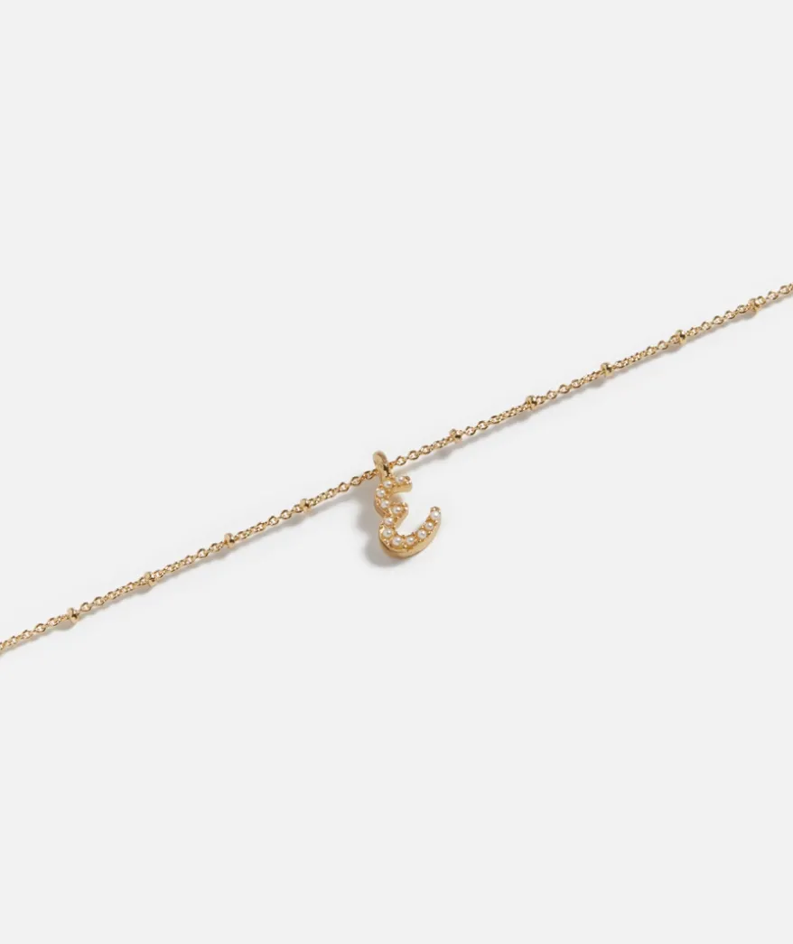 GOLD PLATED PEARL ALPHABET NECKLACE