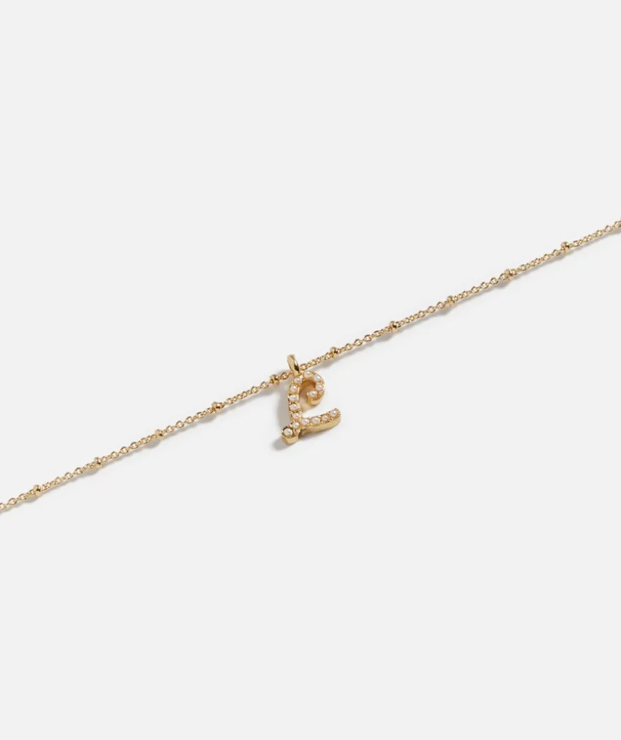 GOLD PLATED PEARL ALPHABET NECKLACE