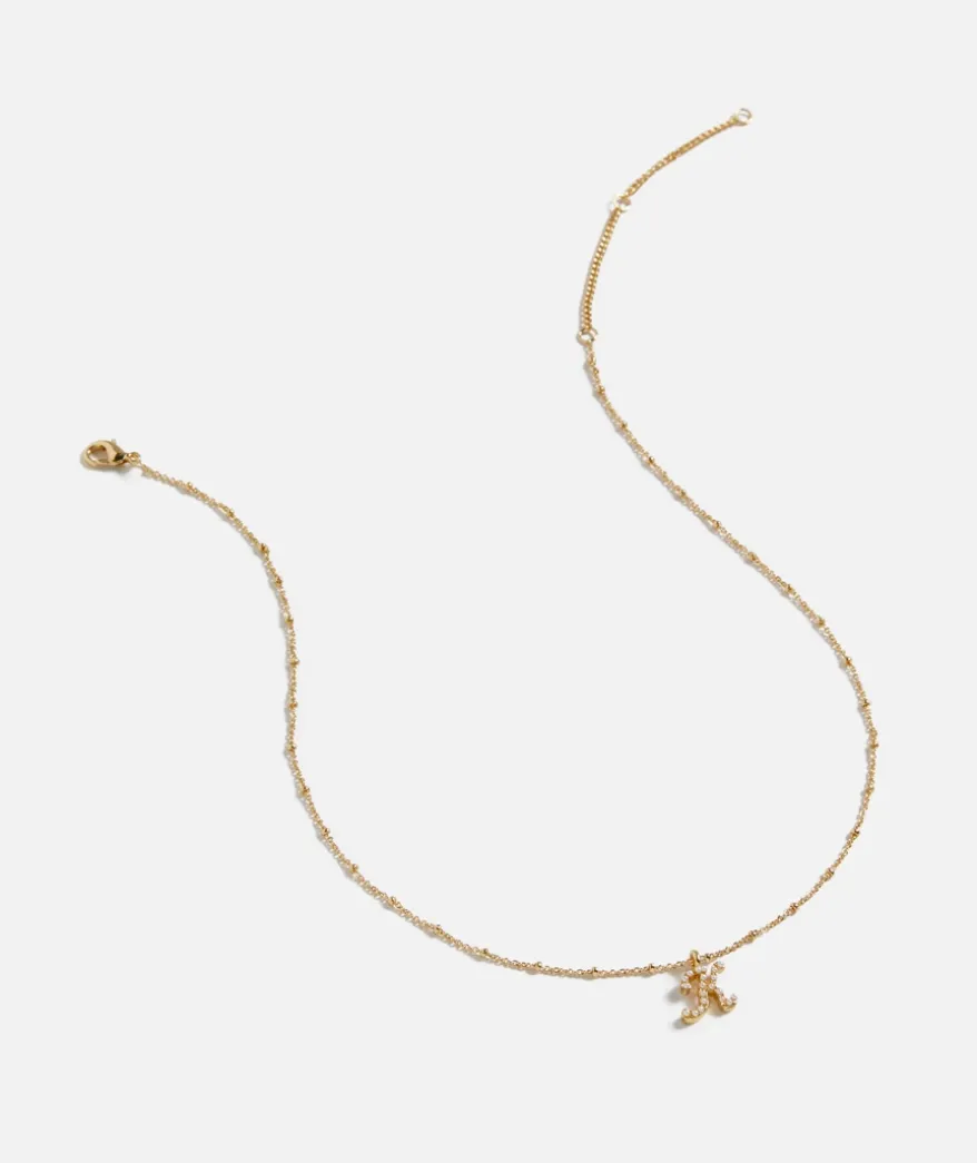 GOLD PLATED PEARL ALPHABET NECKLACE