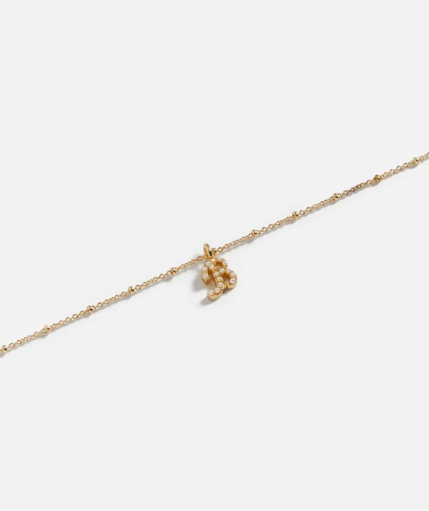 GOLD PLATED PEARL ALPHABET NECKLACE