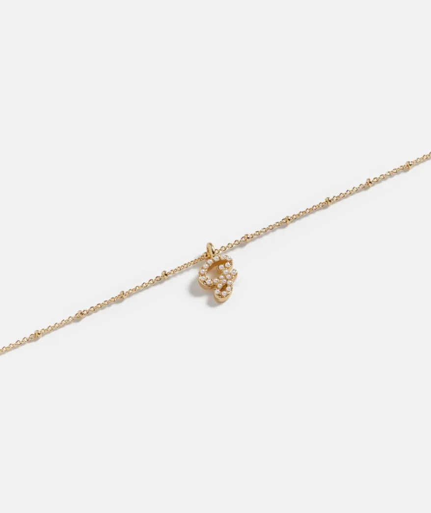 GOLD PLATED PEARL ALPHABET NECKLACE