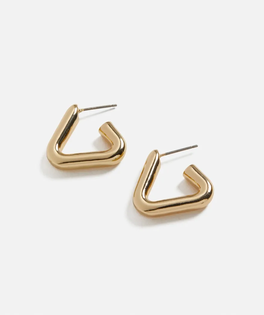 GOLD PLATED TRIANGLE EARRING