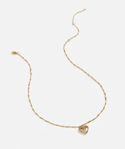 GOLD PLATED VINTAGE LOOK HEART LOCKET NECKLACE